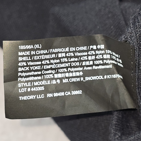 Theory Men's Black Wool Blend Crew Neck Pullover Sweater - Picture 9 of 11